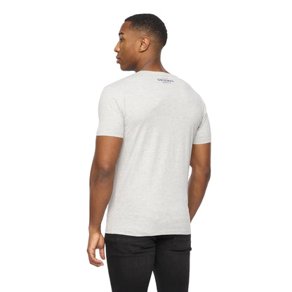 Grey Marl - Back - Crosshatch Mens Offaxis T-Shirt