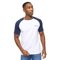White-Navy - Side - Crosshatch Mens Meza T-Shirt