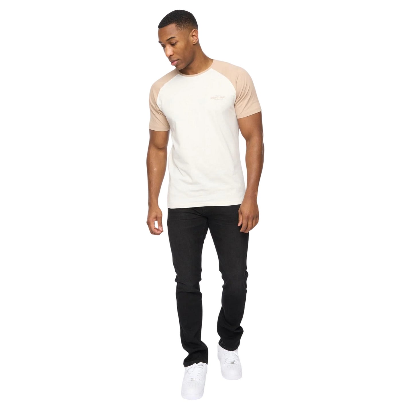 Off White-Stone - Side - Crosshatch Mens Meza T-Shirt