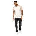 Off White-Stone - Side - Crosshatch Mens Meza T-Shirt
