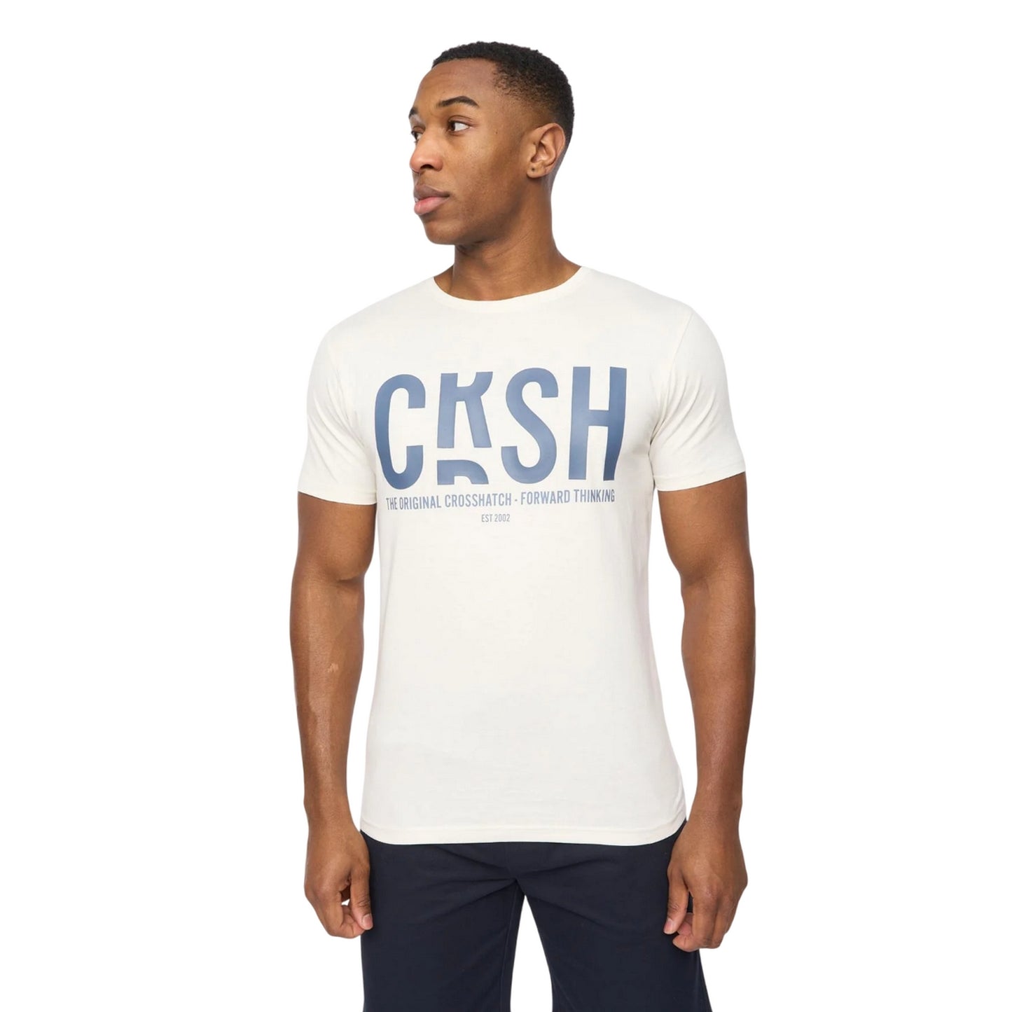 Off White - Front - Crosshatch Mens Solari T-Shirt