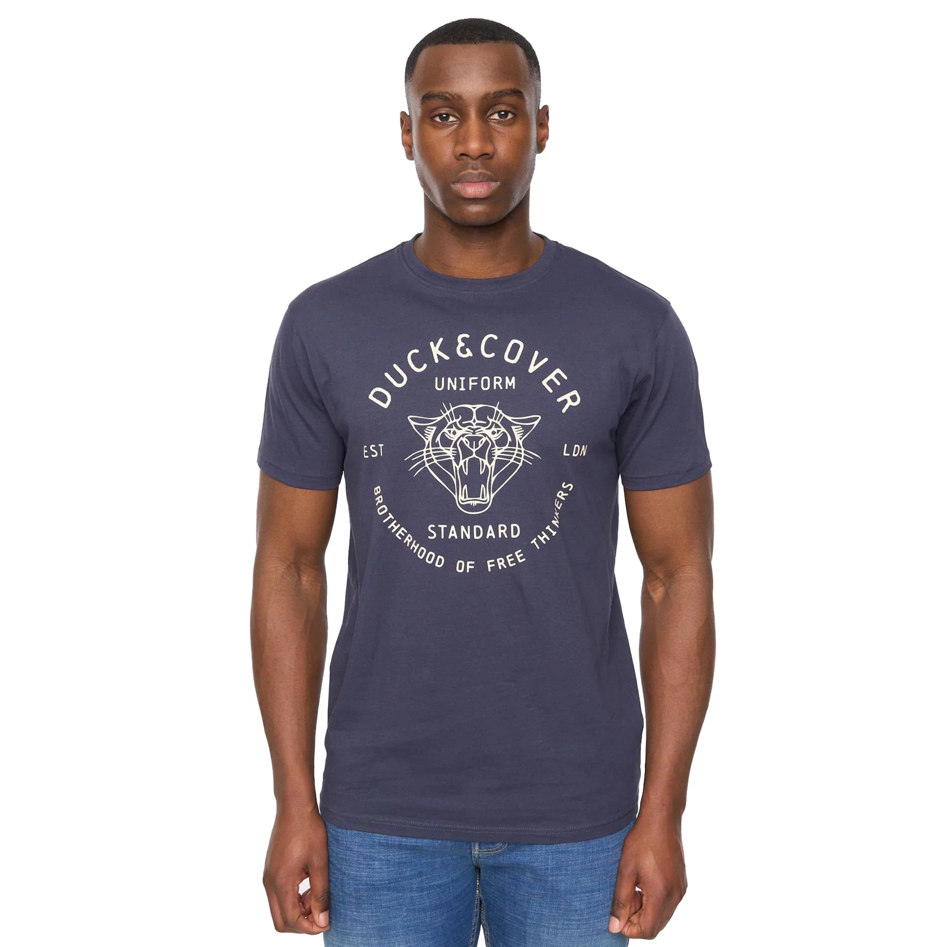 Multicoloured - Lifestyle - Duck and Cover Mens Belvadier Crew Neck T-Shirt (Pack of 5)