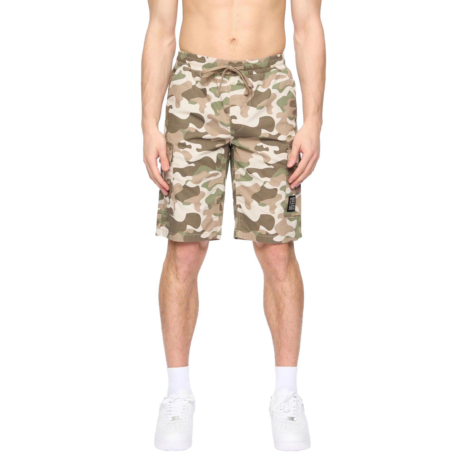 Pebble - Front - Crosshatch Mens Camtort Camo Shorts