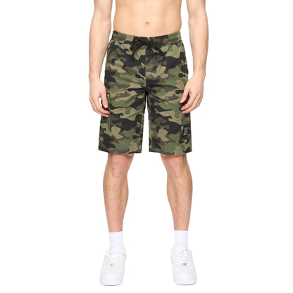 Olive Camo - Front - Crosshatch Mens Camtort Camo Shorts