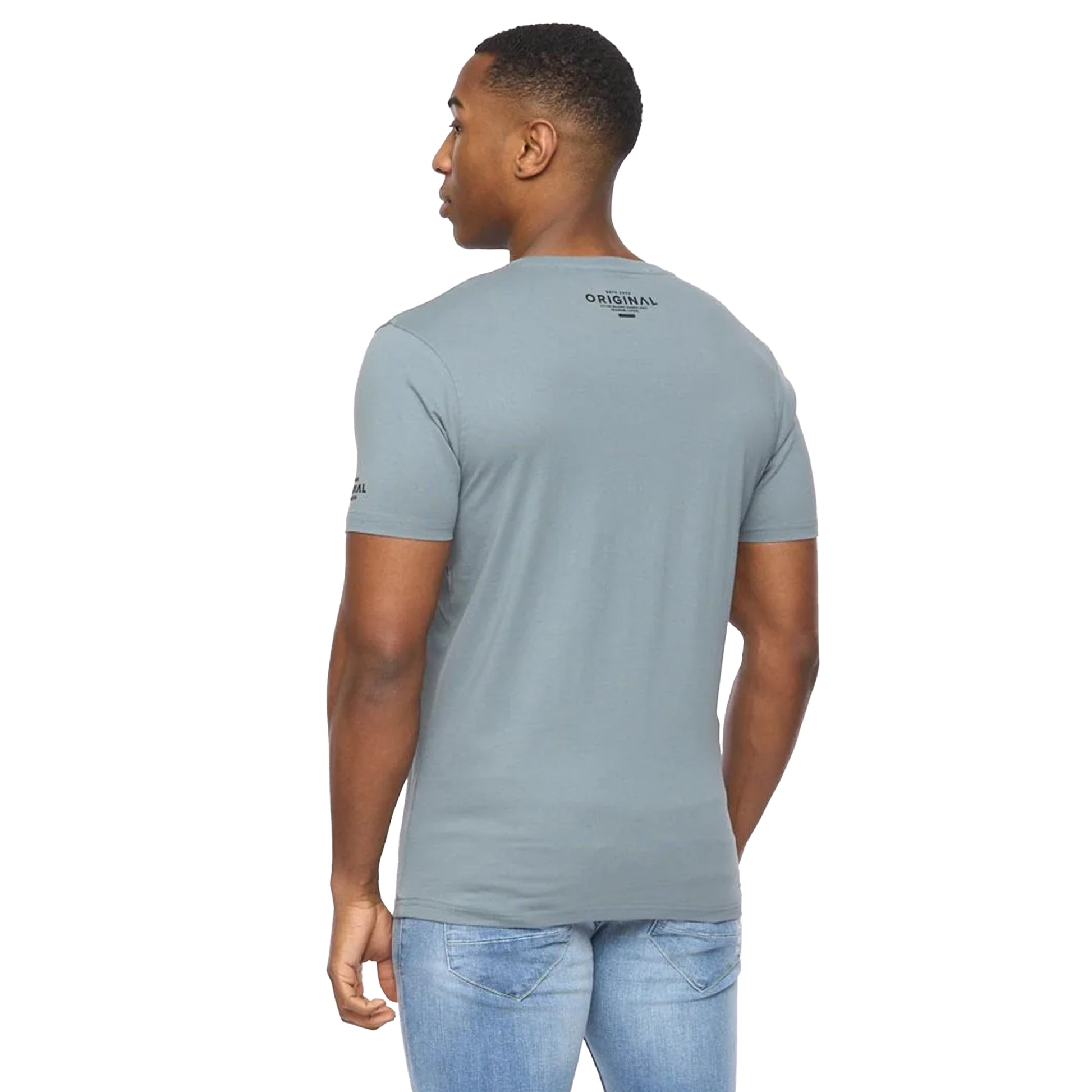 Blue - Back - Crosshatch Mens Boxvibe T-Shirt