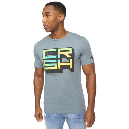 Blue - Side - Crosshatch Mens Boxvibe T-Shirt