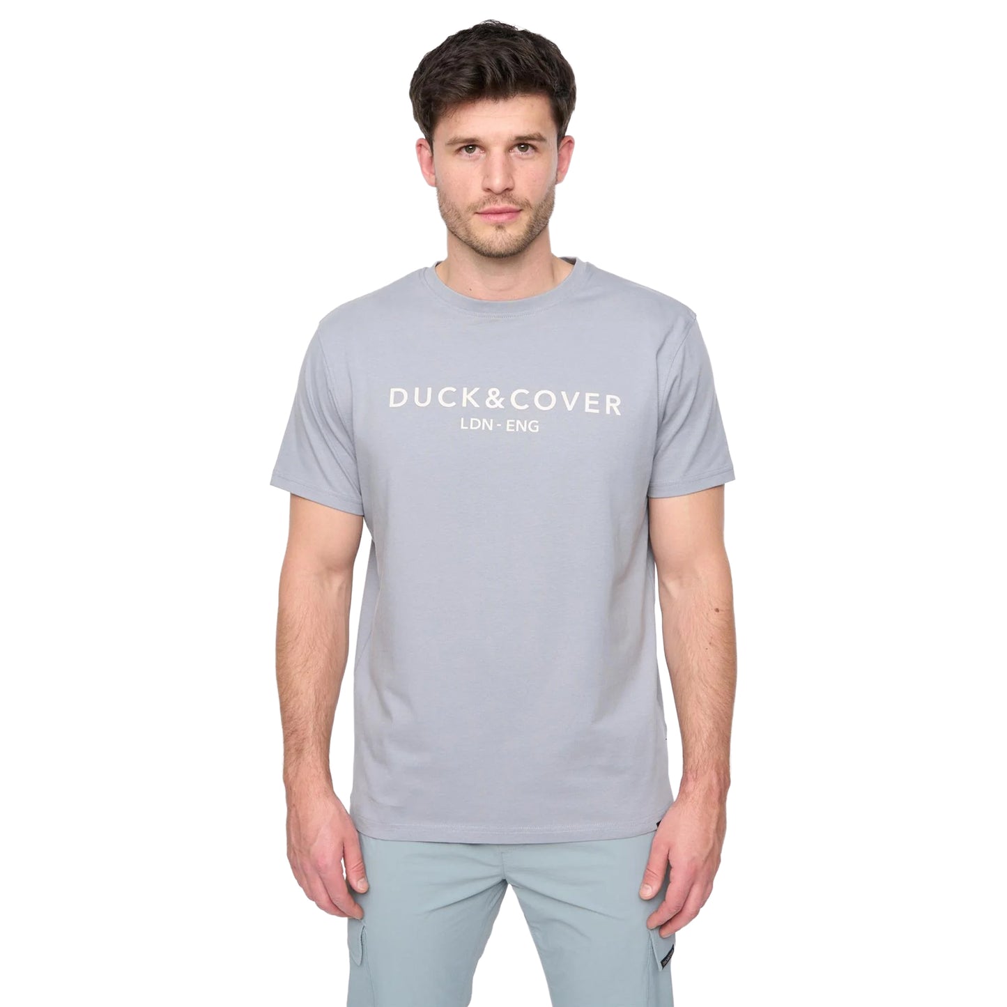 Steel Blue - Front - Duck and Cover Mens Chamata T-Shirt