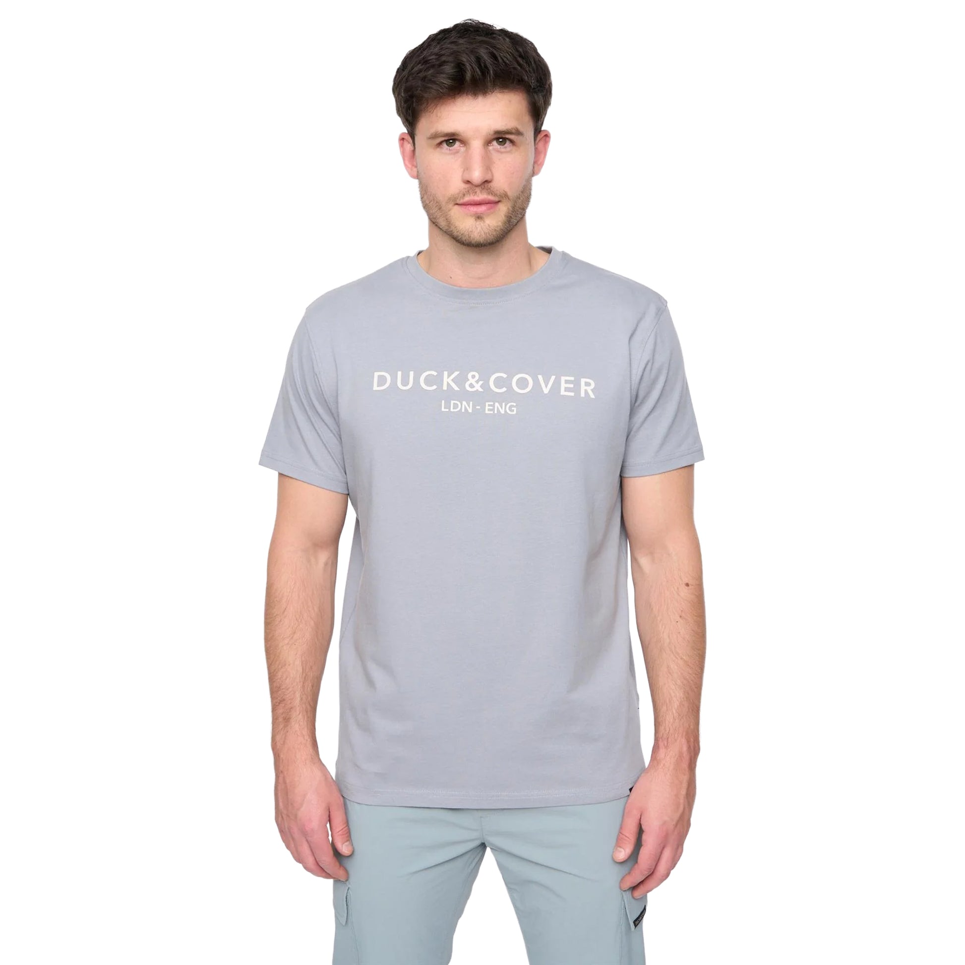 Steel Blue - Front - Duck and Cover Mens Chamata T-Shirt