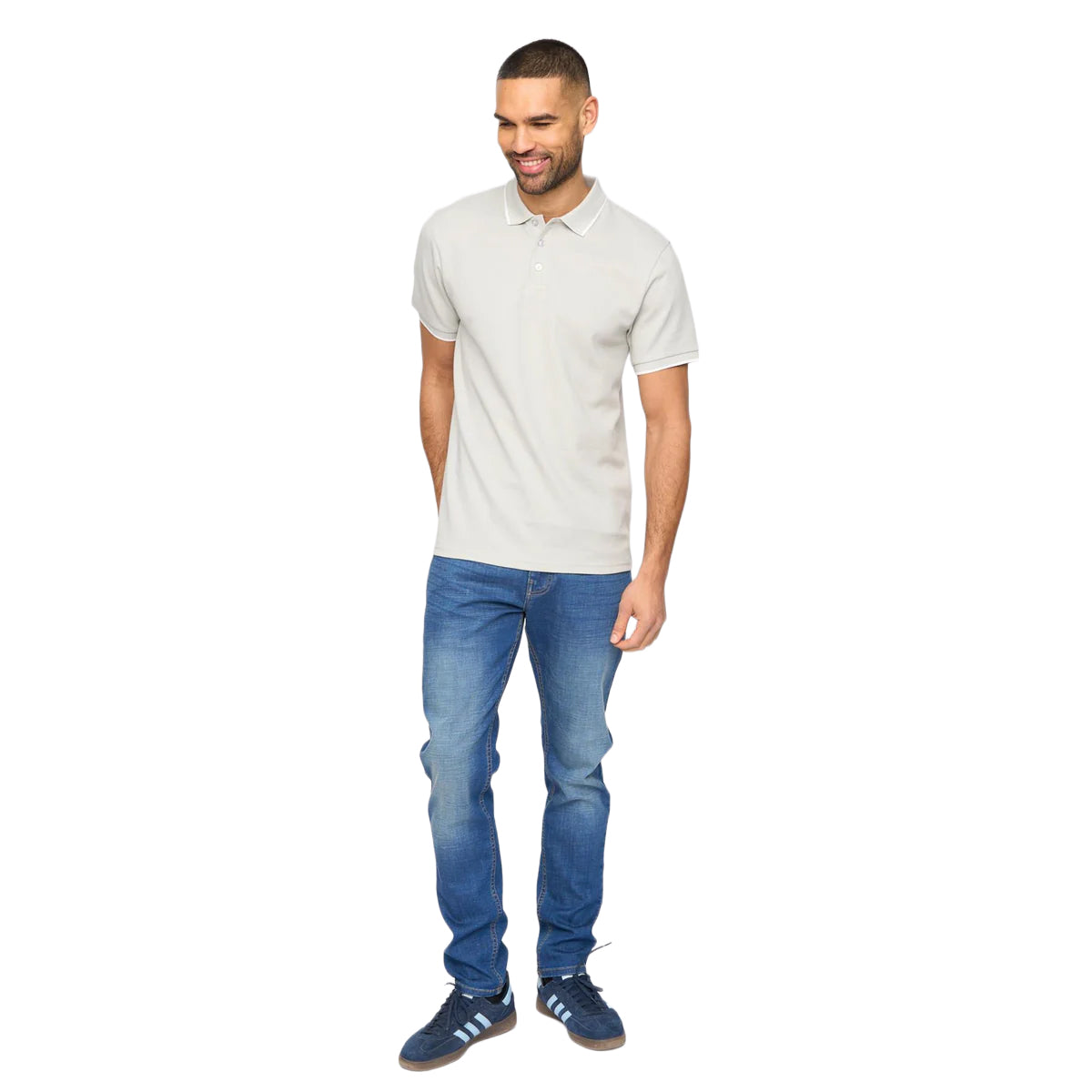 Light Grey - Side - Bewley & Ritch Mens Elverton Polo Shirt