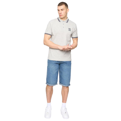 Grey Marl - Side - Crosshatch Mens Changra Polo Shirt