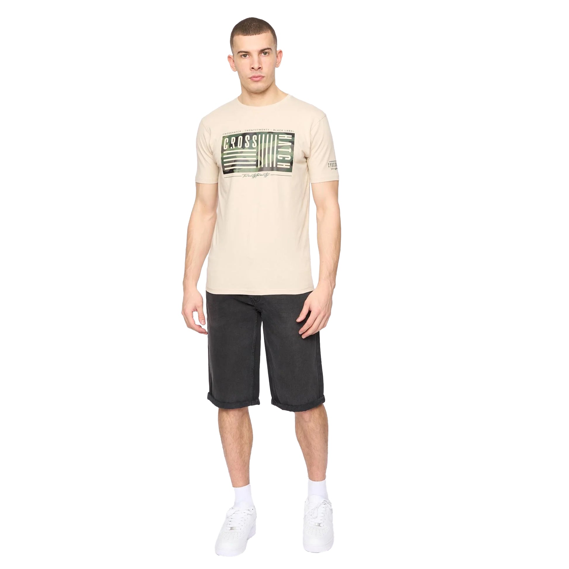 Light Stone - Lifestyle - Crosshatch Mens Wenfore T-Shirt