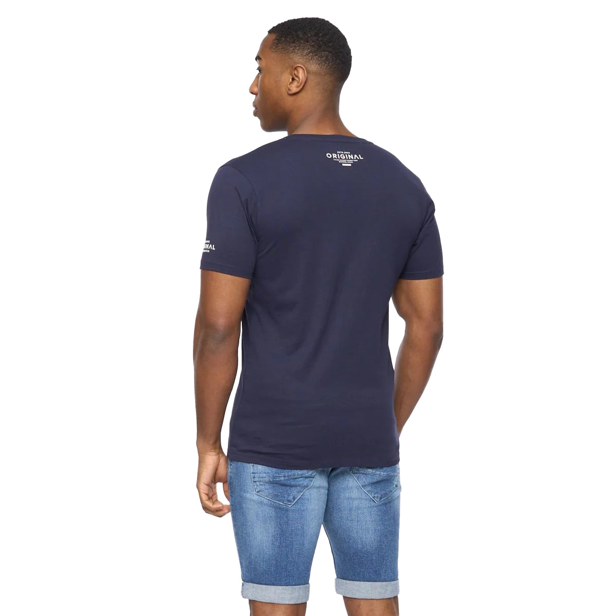 Navy - Back - Crosshatch Mens Summevibe T-Shirt