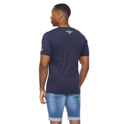 Navy - Back - Crosshatch Mens Summevibe T-Shirt