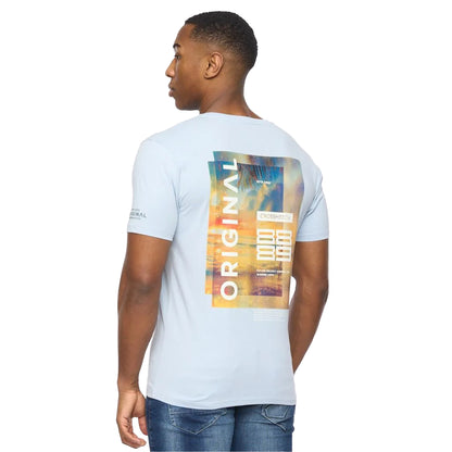 Sky Blue - Back - Crosshatch Mens Summevibe T-Shirt