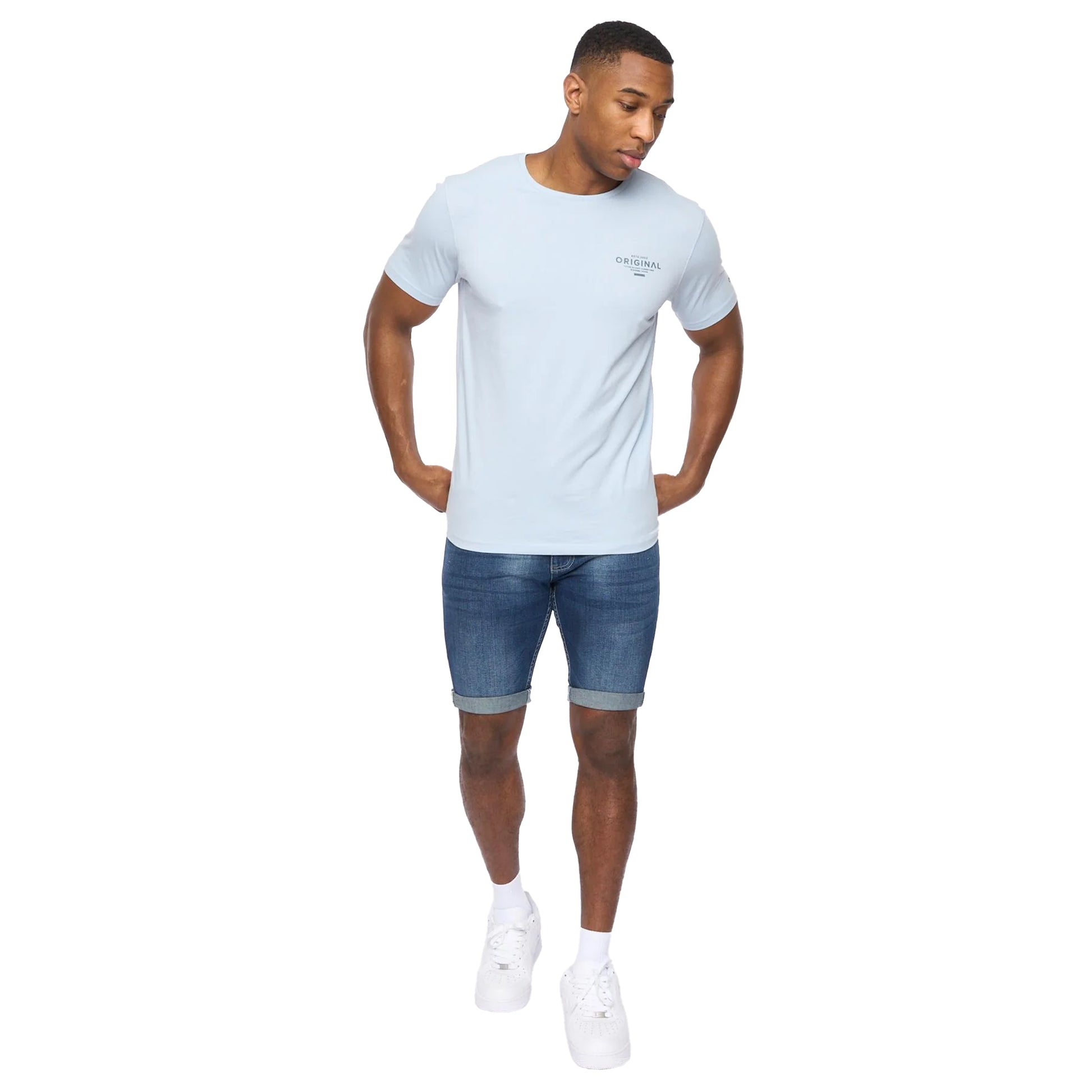 Sky Blue - Side - Crosshatch Mens Summevibe T-Shirt