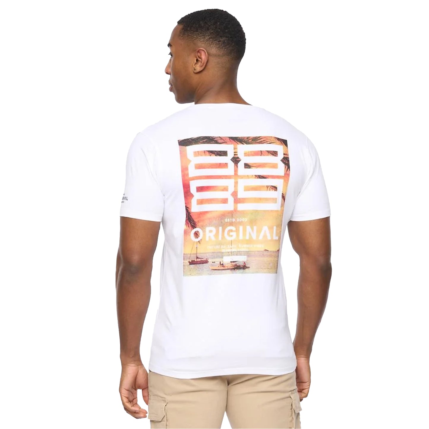 White - Back - Crosshatch Mens Summevibe T-Shirt