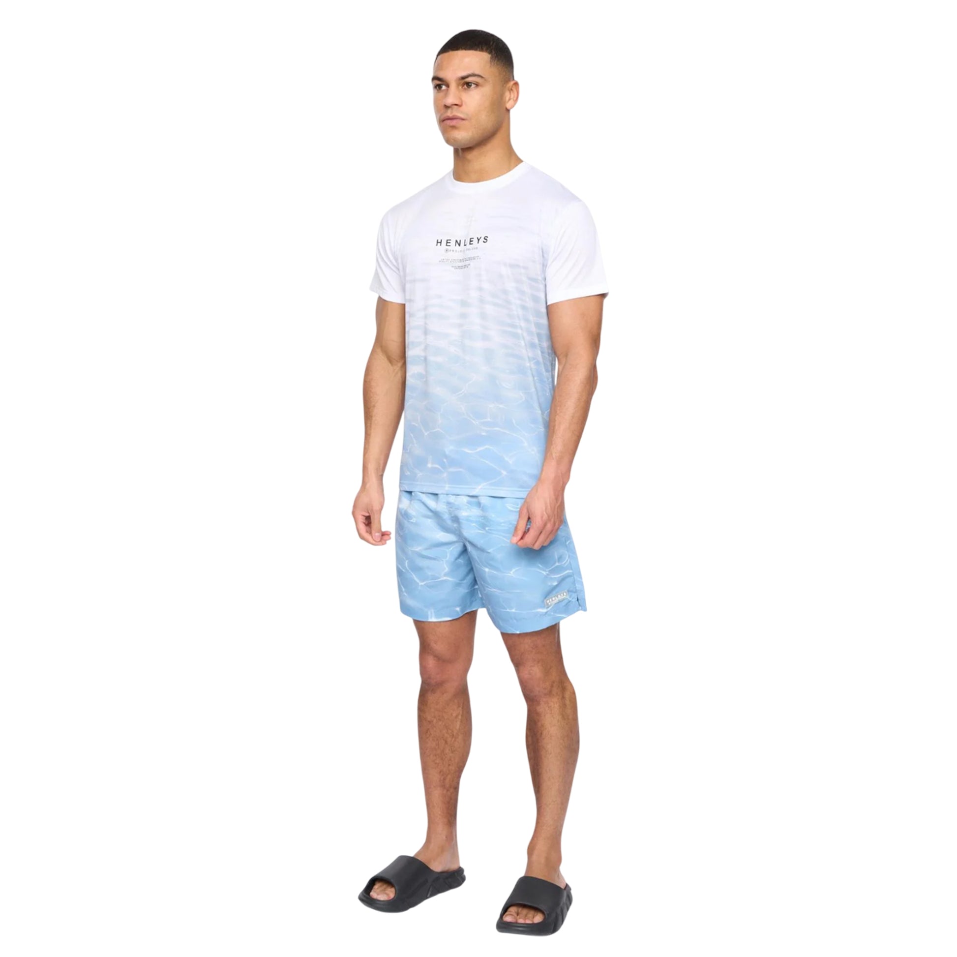 Denim Blue - Side - Henleys Mens Henpool T-Shirt