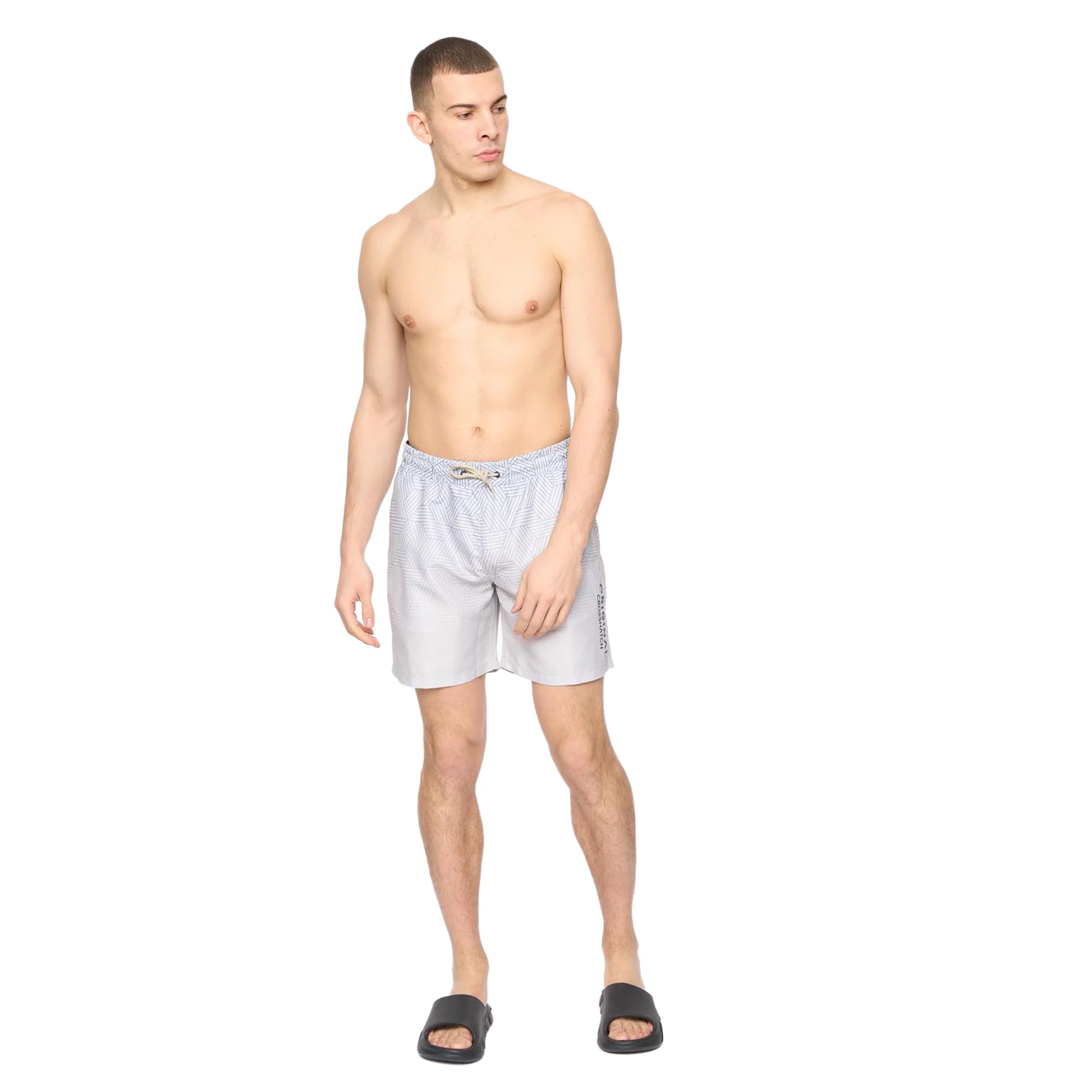 Light Stone - Side - Crosshatch Mens Layotta Swim Shorts