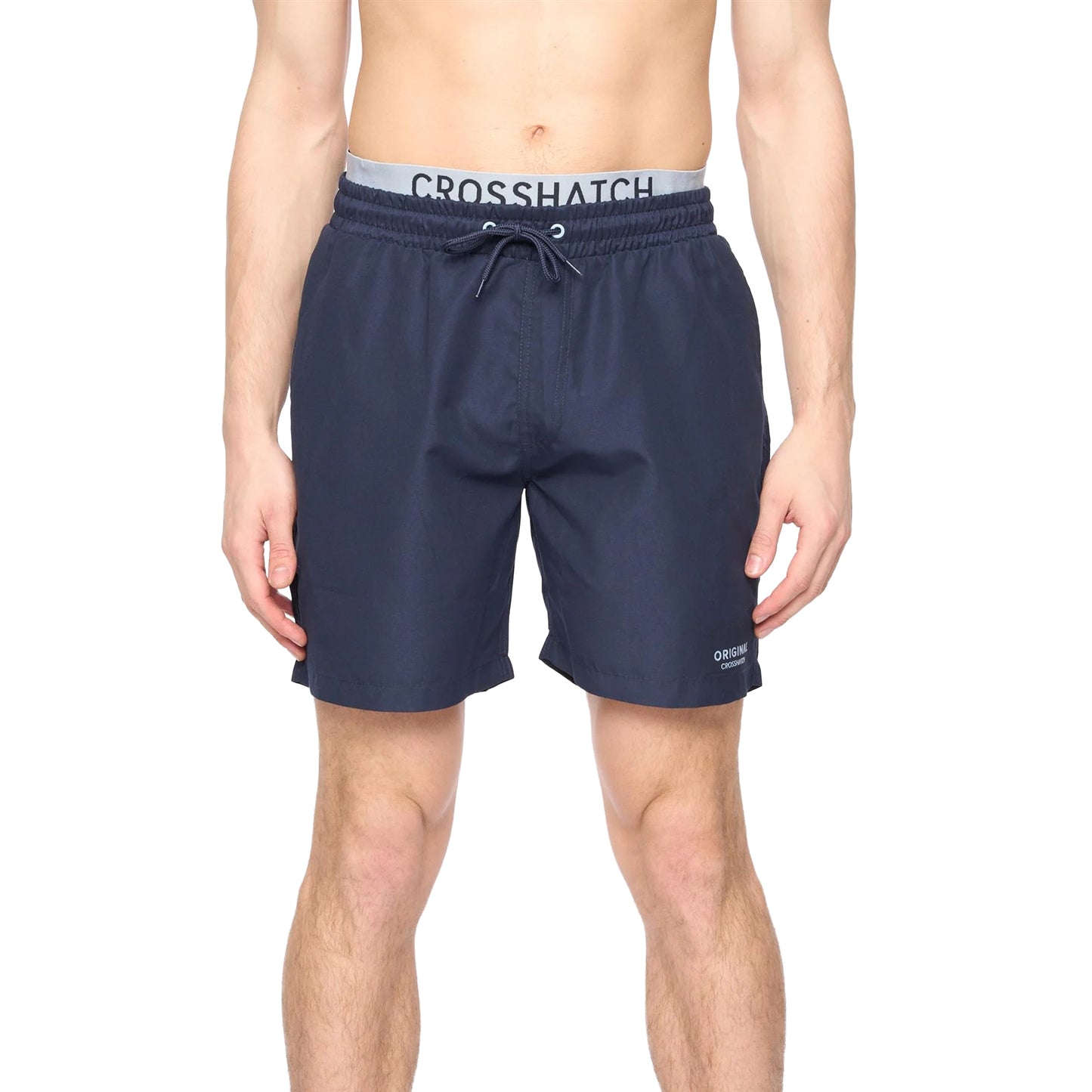 Denim Blue - Front - Crosshatch Mens Rembrants Swim Shorts