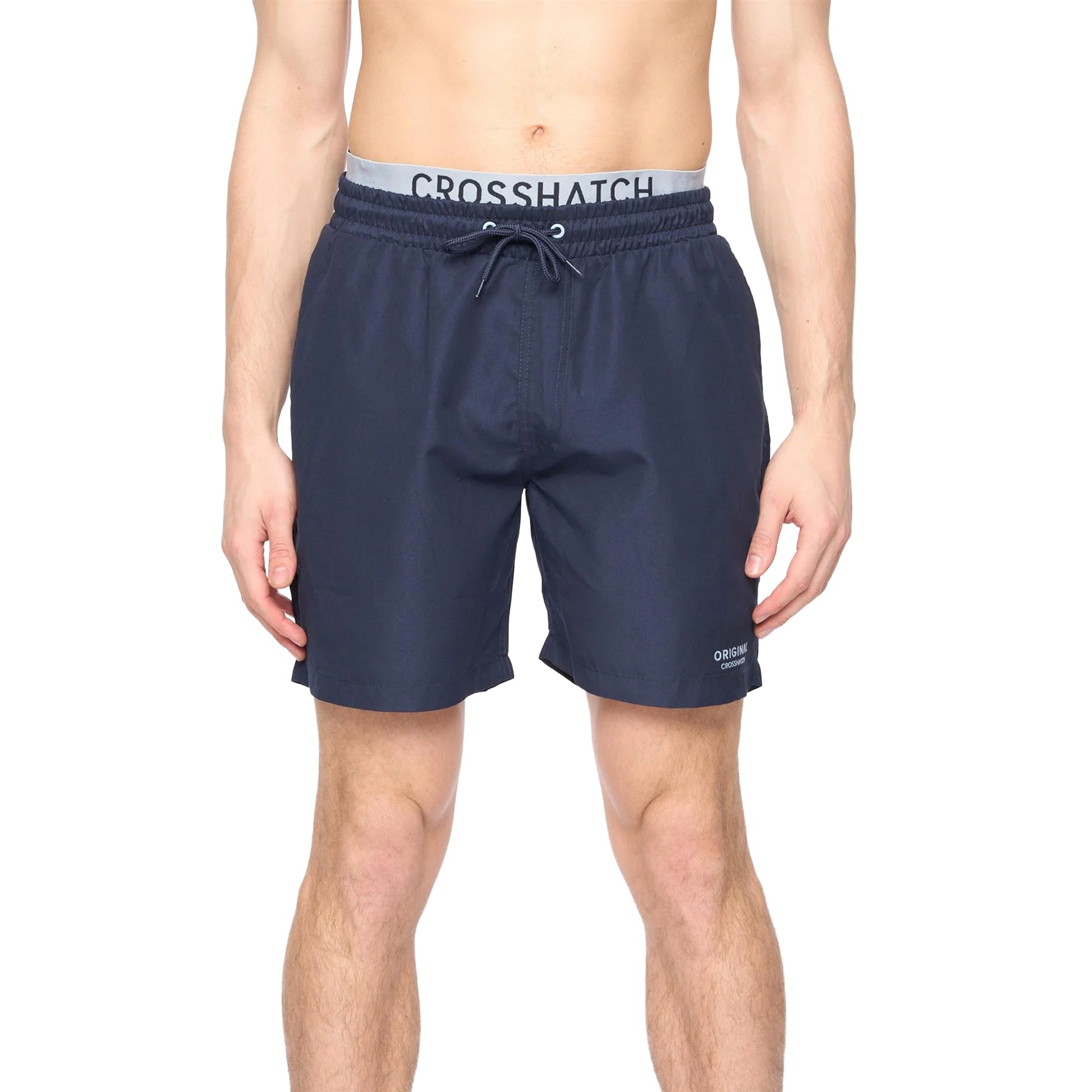 Denim Blue - Front - Crosshatch Mens Rembrants Swim Shorts