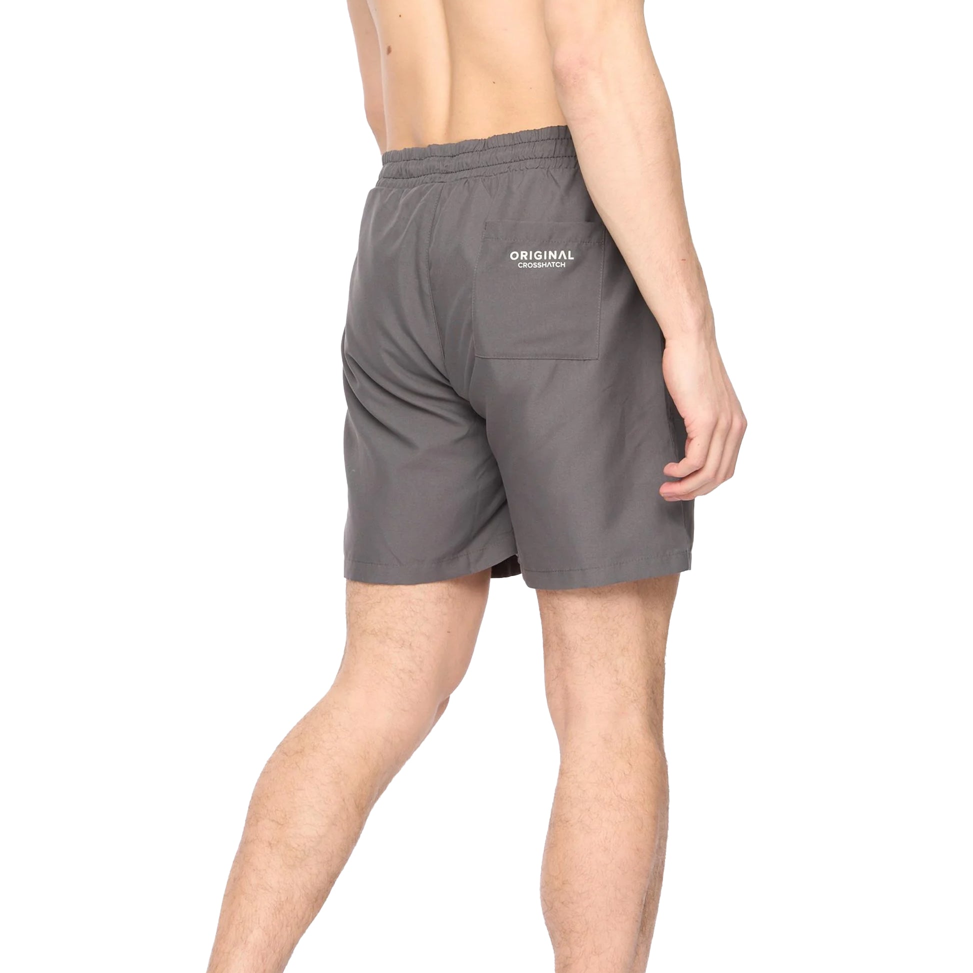 Charcoal - Back - Crosshatch Mens Wabasso Swim Shorts