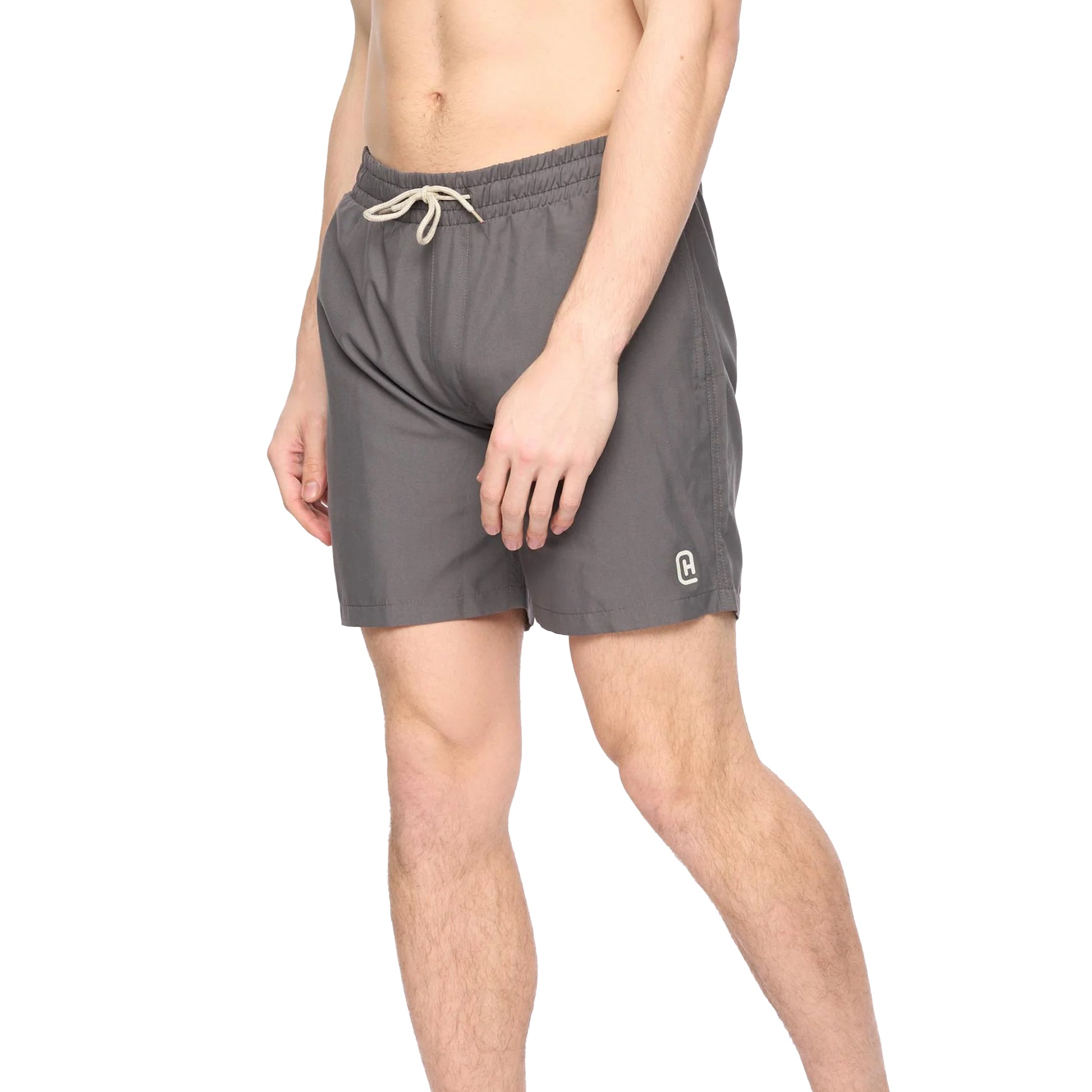 Charcoal - Side - Crosshatch Mens Wabasso Swim Shorts