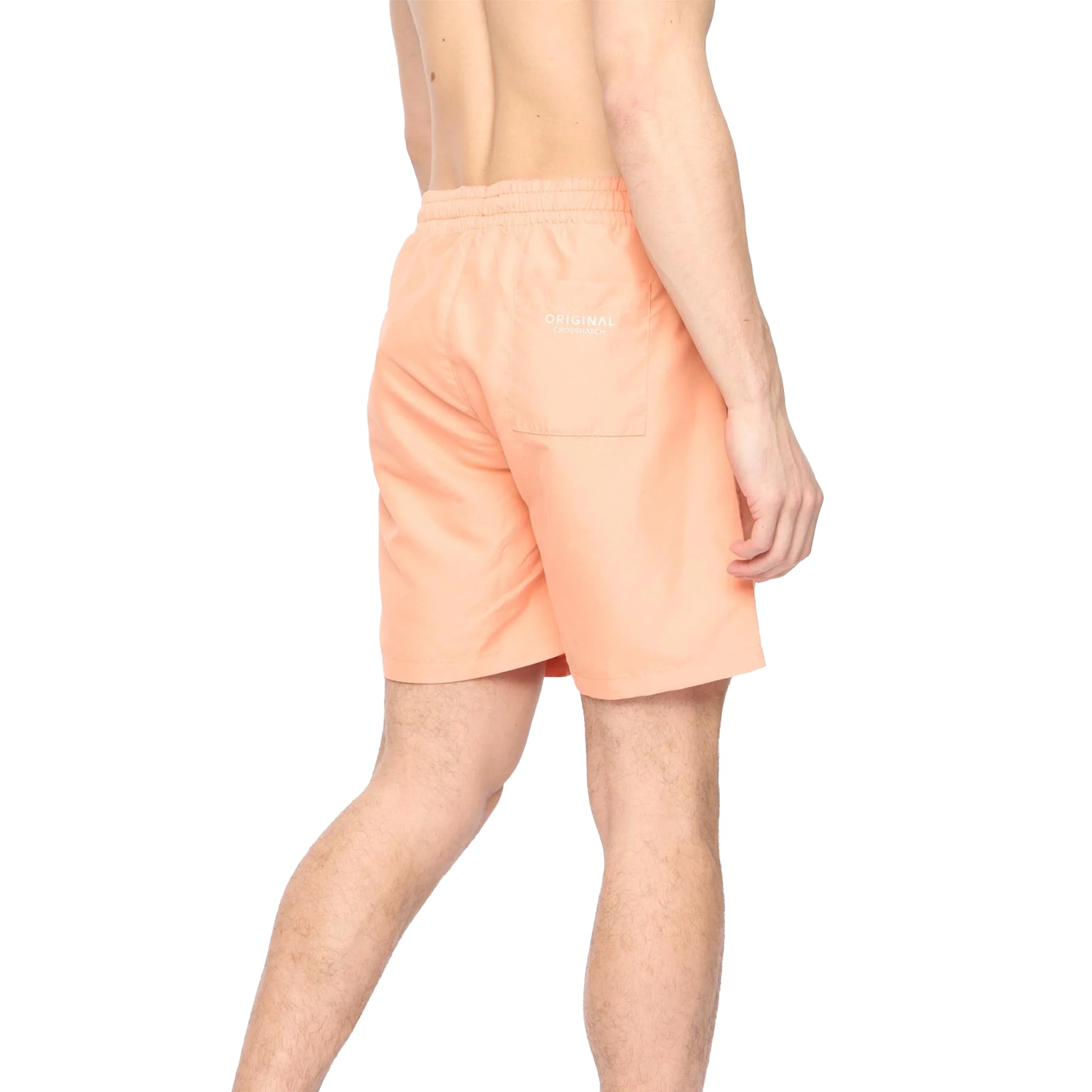 Coral - Back - Crosshatch Mens Wabasso Swim Shorts