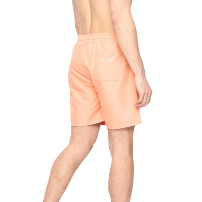 Coral - Back - Crosshatch Mens Wabasso Swim Shorts