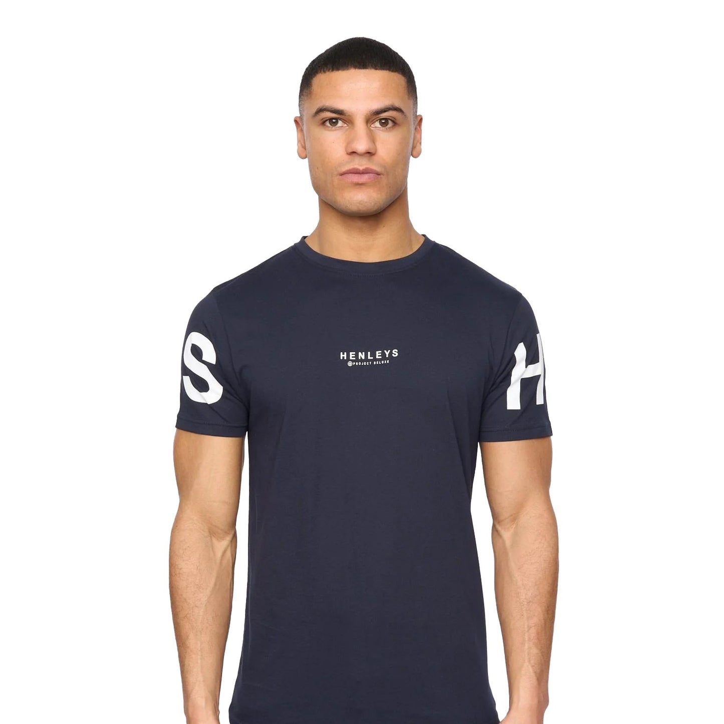 Black-White-Light Beige-Blue-Navy - Back - Henleys Mens Hensleeve T-Shirt (Pack of 5)
