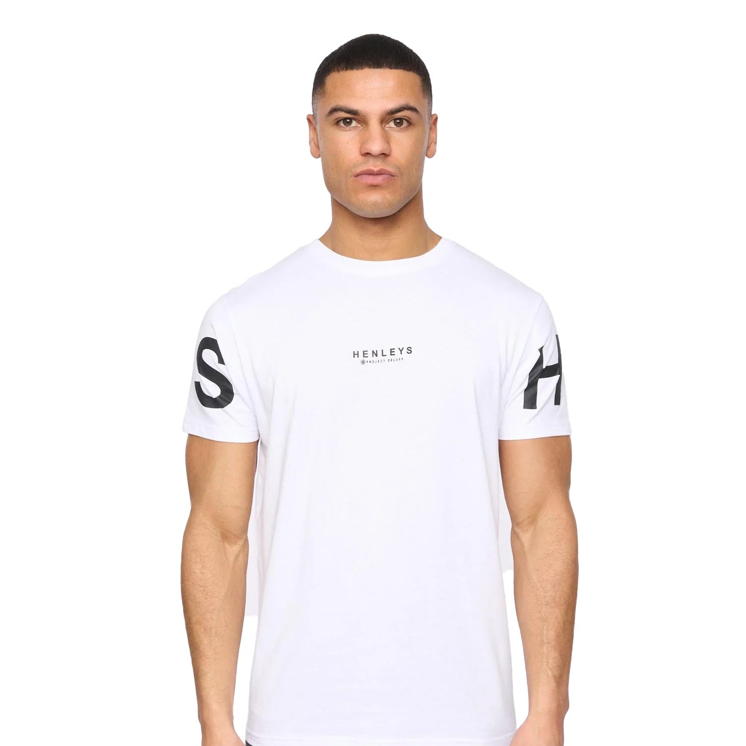 Black-White-Light Beige-Blue-Navy - Side - Henleys Mens Hensleeve T-Shirt (Pack of 5)