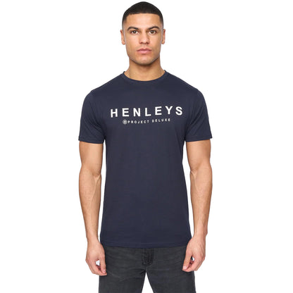Black-Blue-White-Light Beige-Dark Blue - Close up - Henleys Mens Henyfront T-Shirt (Pack of 5)