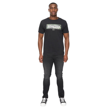 Black - Side - Duck and Cover Mens Camotrax T-Shirt