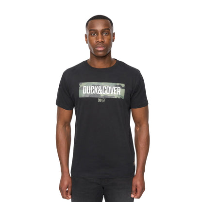Black - Front - Duck and Cover Mens Camotrax T-Shirt