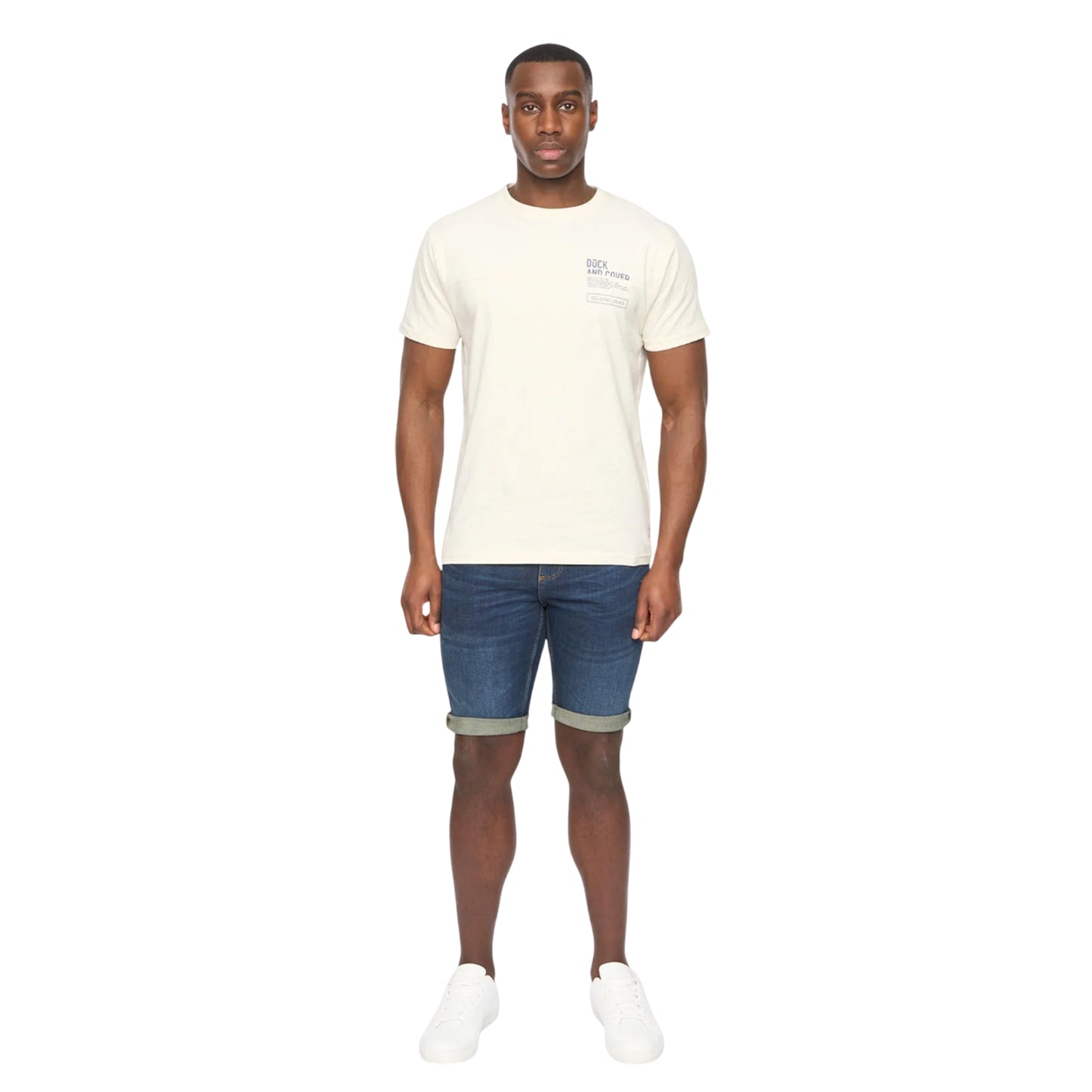 Off White - Side - Duck and Cover Mens Seamtext T-Shirt