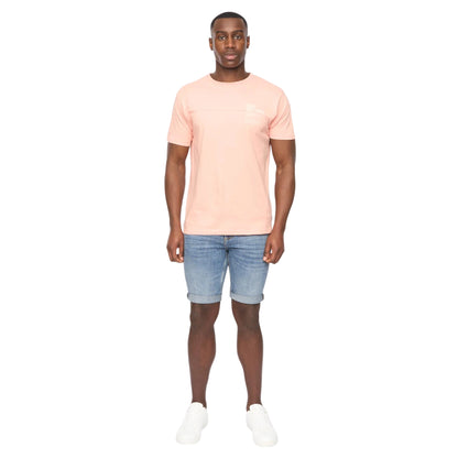 Coral - Side - Duck and Cover Mens Seamtext T-Shirt