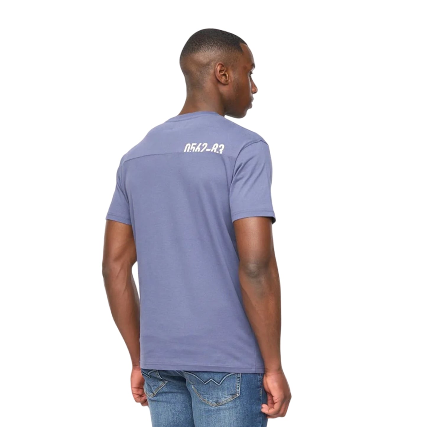Navy - Back - Duck and Cover Mens Seamtext T-Shirt