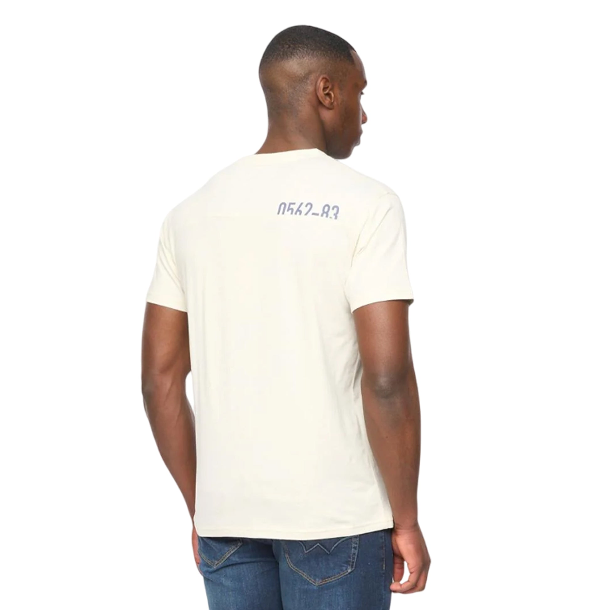 Off White - Back - Duck and Cover Mens Seamtext T-Shirt
