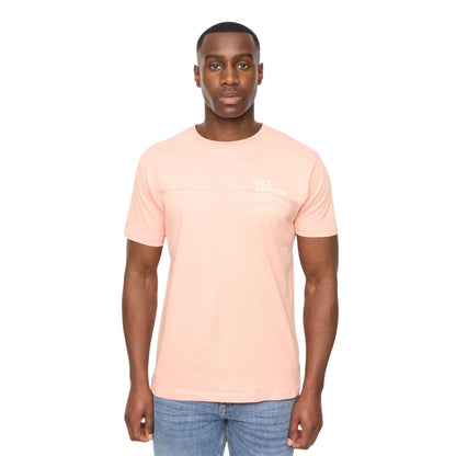 Coral - Front - Duck and Cover Mens Seamtext T-Shirt