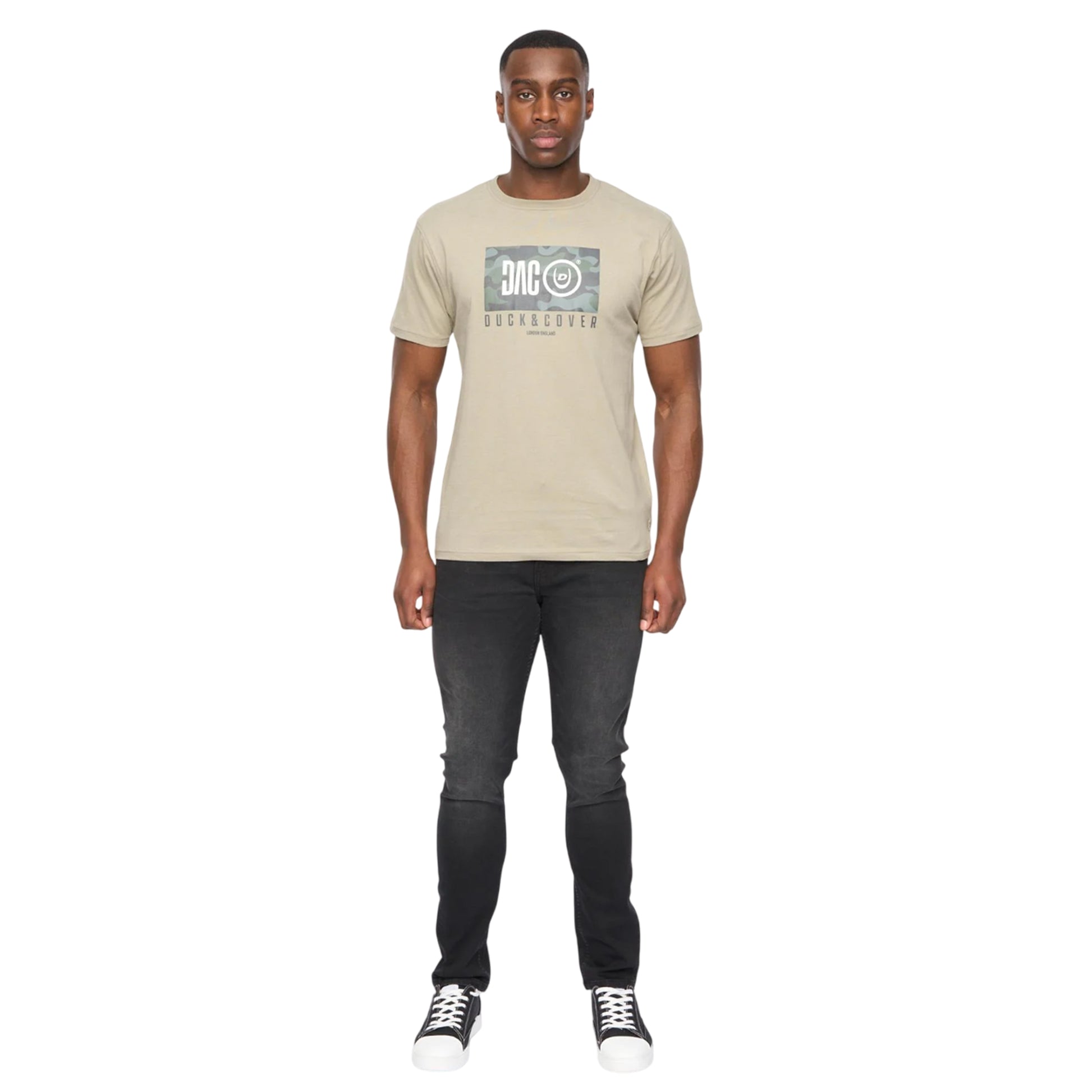 Sage - Side - Duck and Cover Mens Chamchee T-Shirt