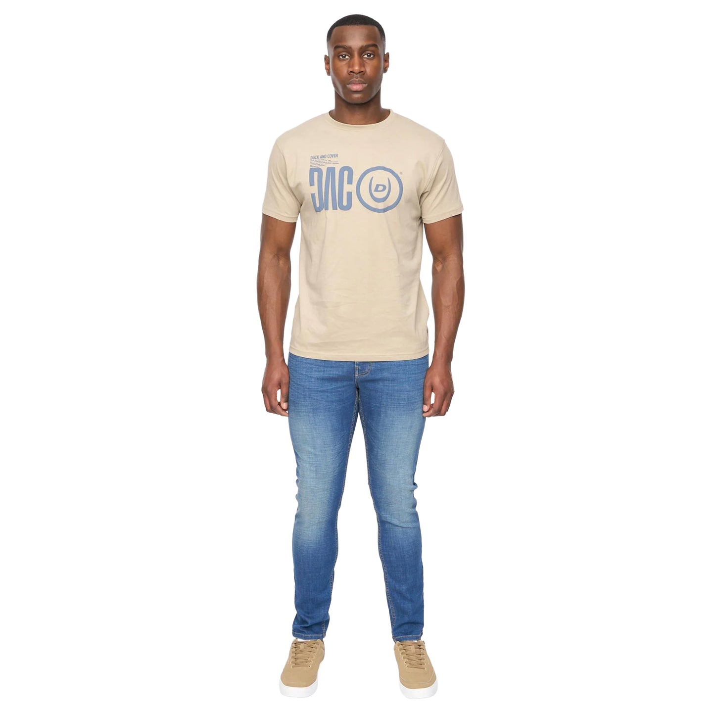 Light Sage - Side - Duck and Cover Mens Dacstee T-Shirt