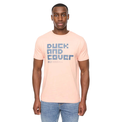 Coral - Front - Duck and Cover Mens Bloxx T-Shirt