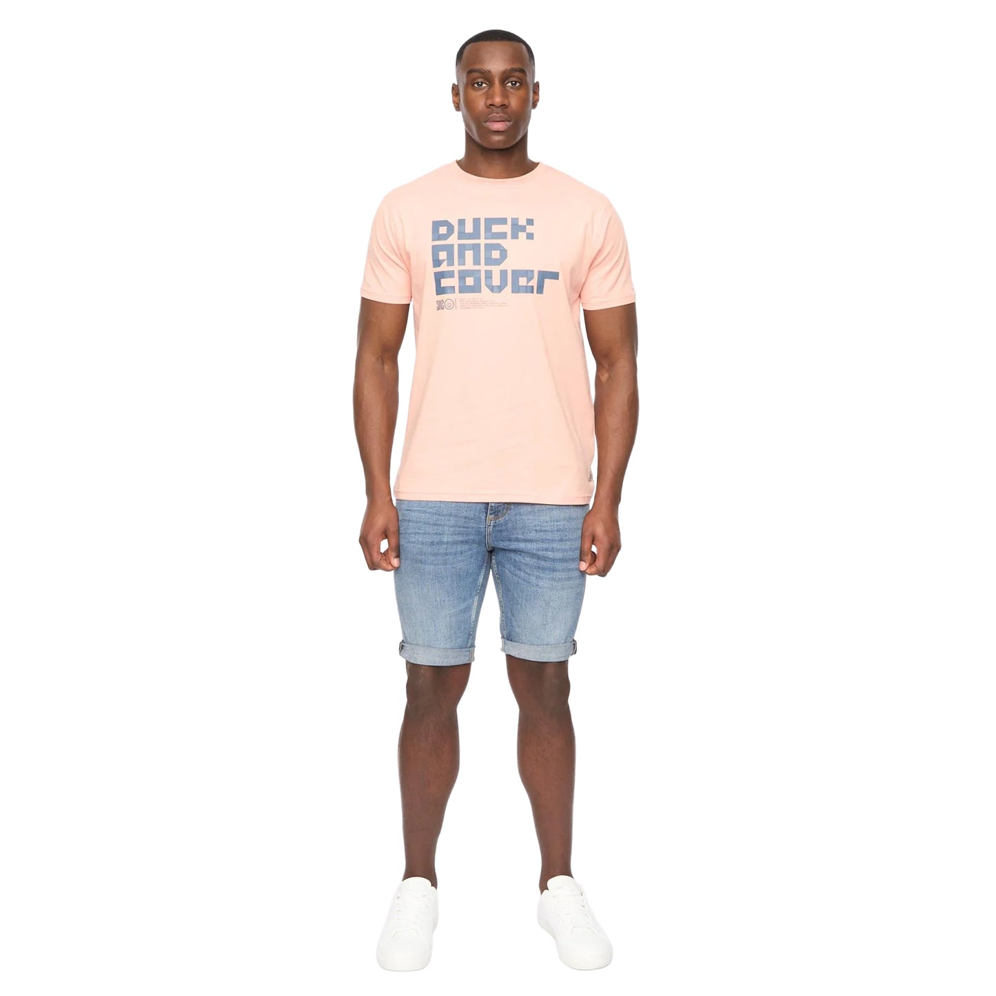 Coral - Side - Duck and Cover Mens Bloxx T-Shirt
