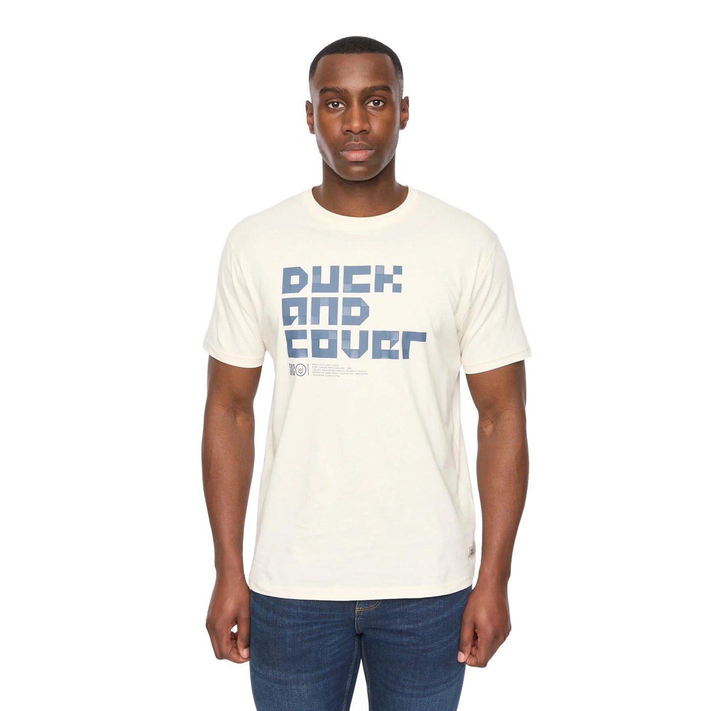 Off White - Front - Duck and Cover Mens Bloxx T-Shirt