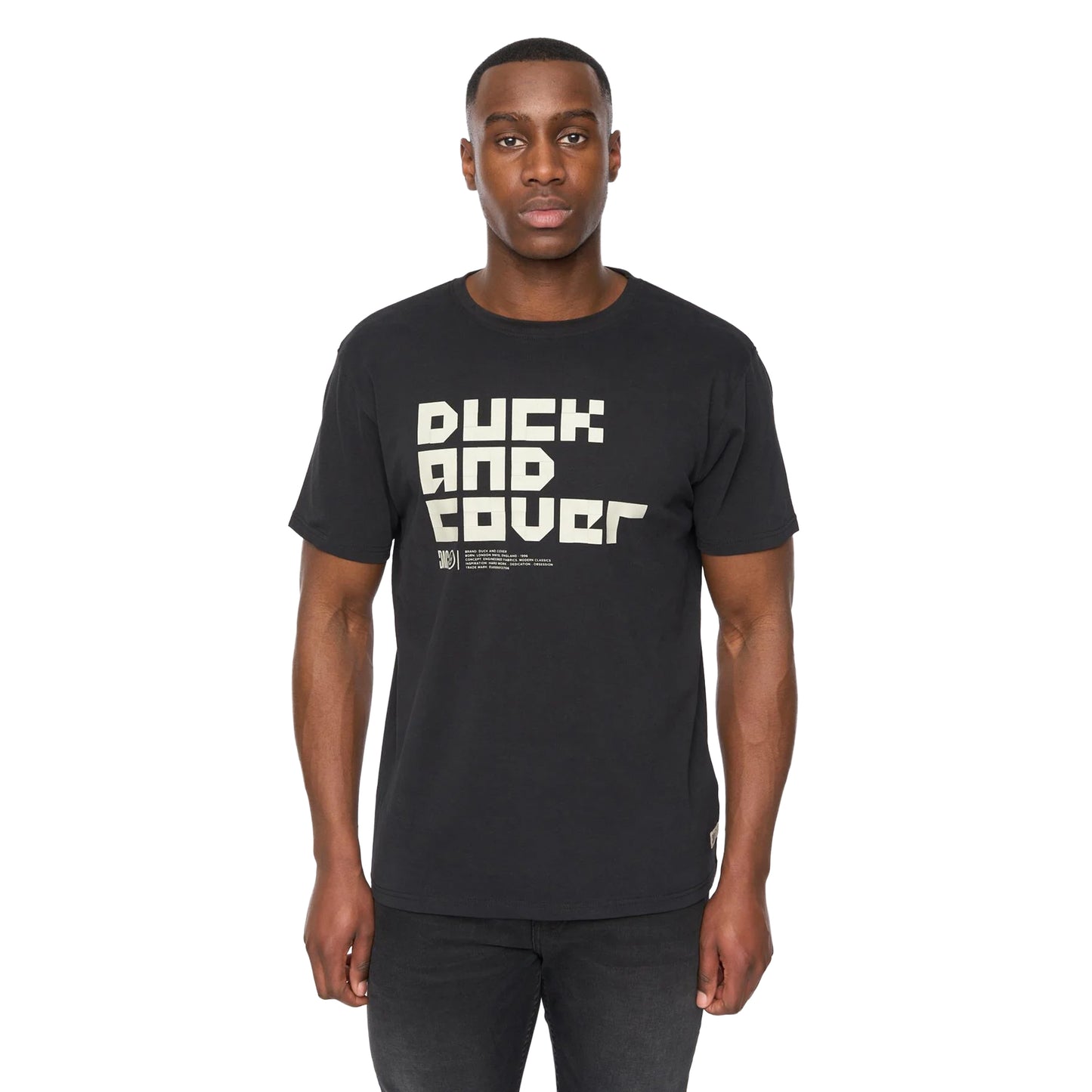 Black - Front - Duck and Cover Mens Bloxx T-Shirt