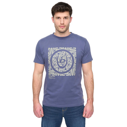 Navy - Front - Duck and Cover Mens Pixalate T-Shirt