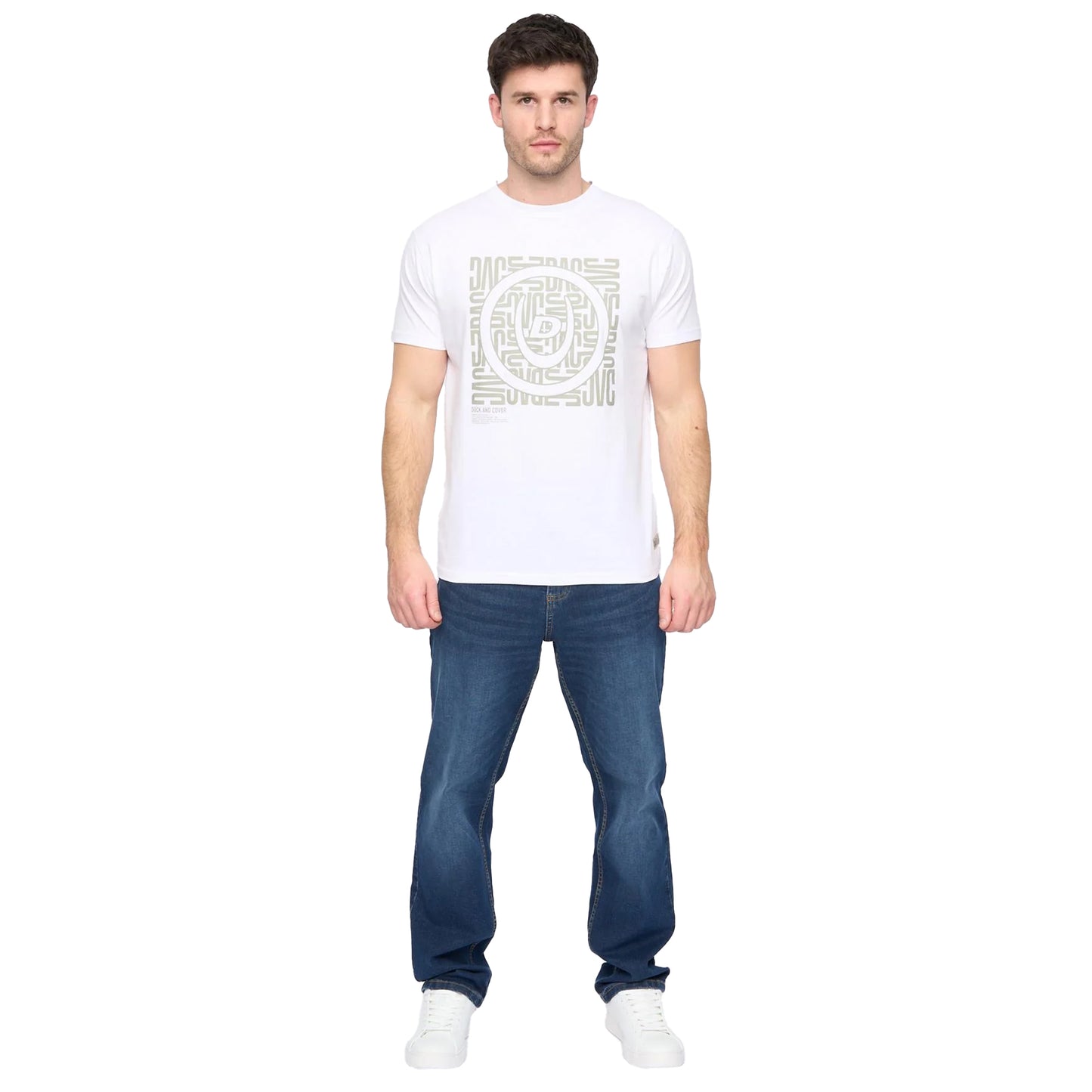 White - Side - Duck and Cover Mens Pixalate T-Shirt