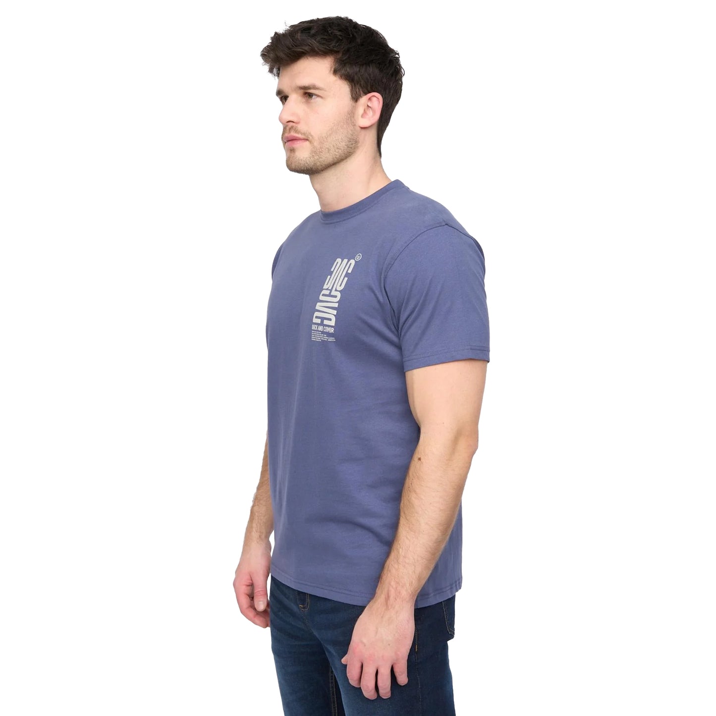 Navy - Side - Duck and Cover Mens Tremake T-Shirt