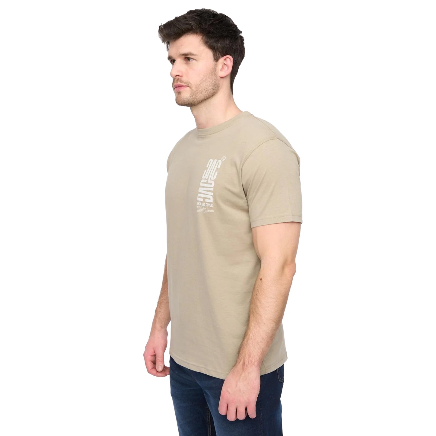 Light Sage - Side - Duck and Cover Mens Tremake T-Shirt