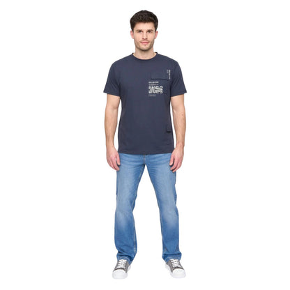 Dark Navy - Pack Shot - Duck and Cover Mens Trentflax T-Shirt