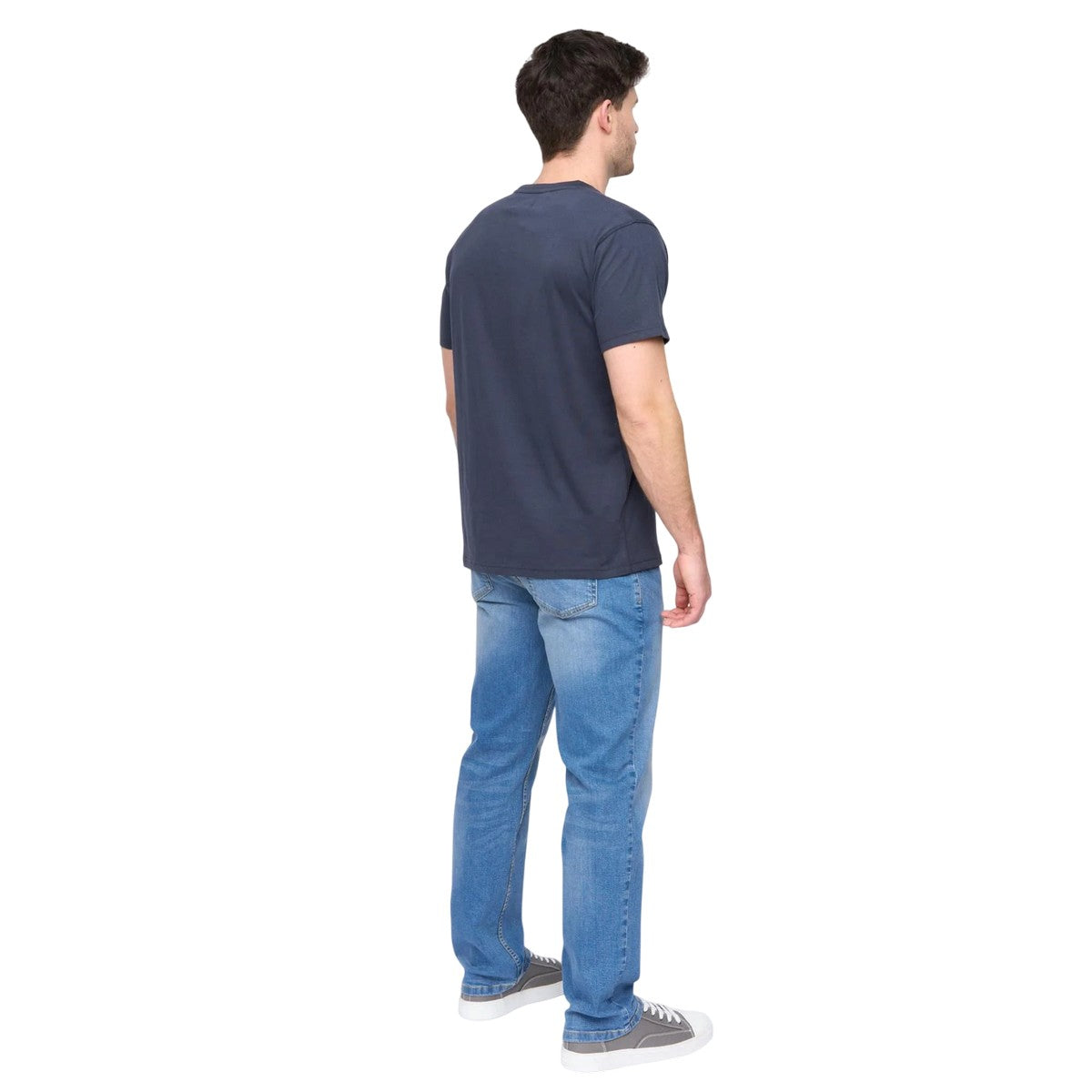 Dark Navy - Back - Duck and Cover Mens Trentflax T-Shirt